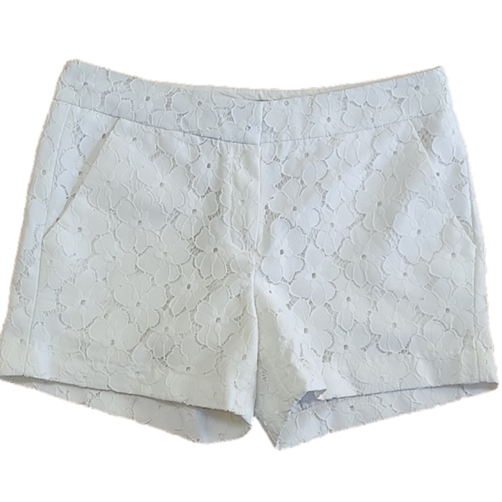 Saint Tropez West Ivory Daisy Lace Overlay Shorts Size 4